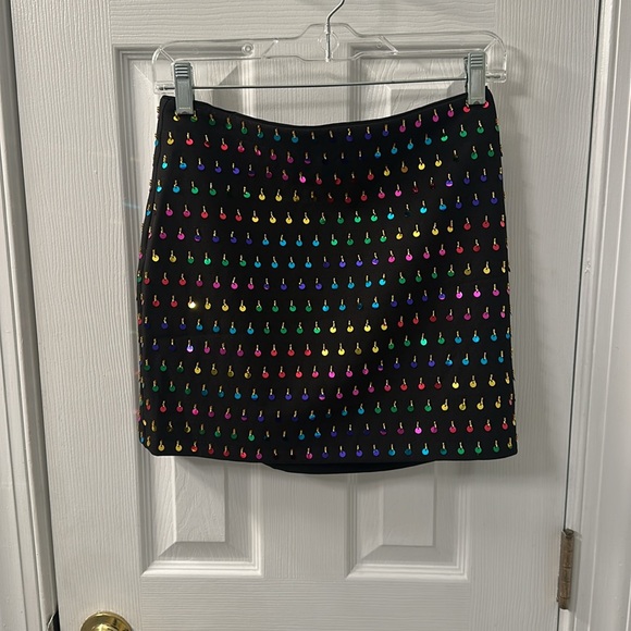 NWT MILLY Modern Mini Sequins Beaded Skirt Black & Rainbow $325 Revolve 0 - Picture 2 of 8
